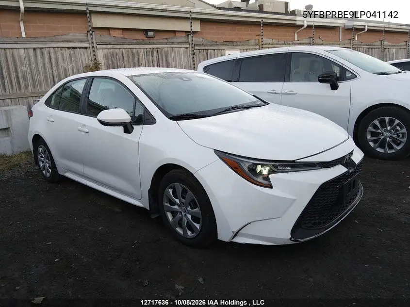 TOYOTA COROLLA 2020, VIN 5YFBPRBE9LP041142