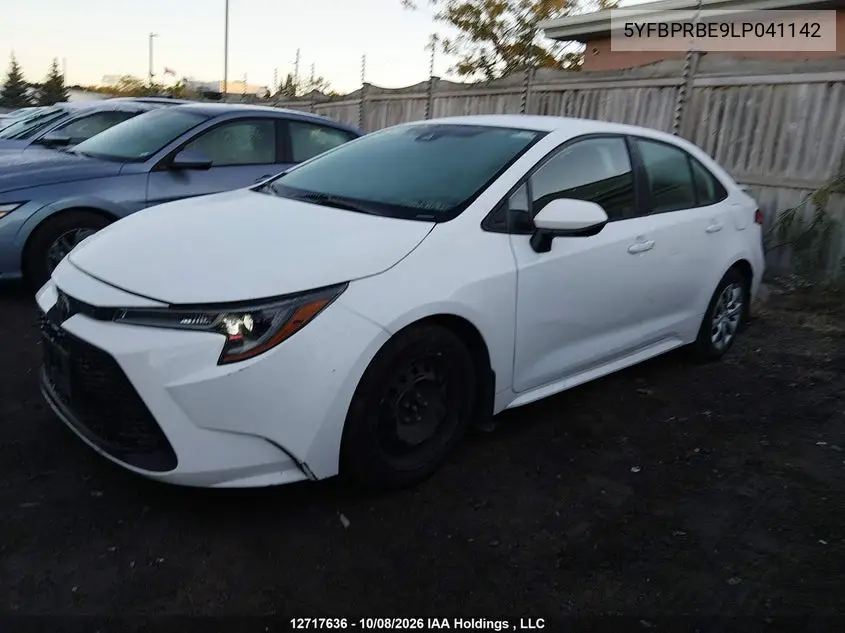 2020 TOYOTA COROLLA VIN 5YFBPRBE9LP041142 — фото 2