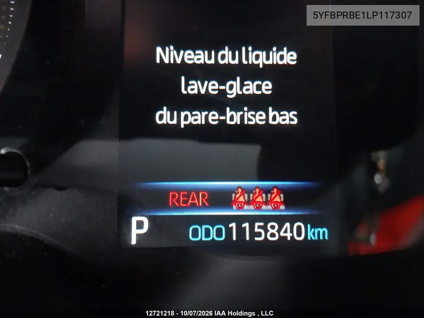 2020 TOYOTA COROLLA VIN 5YFBPRBE1LP117307 — фото 15