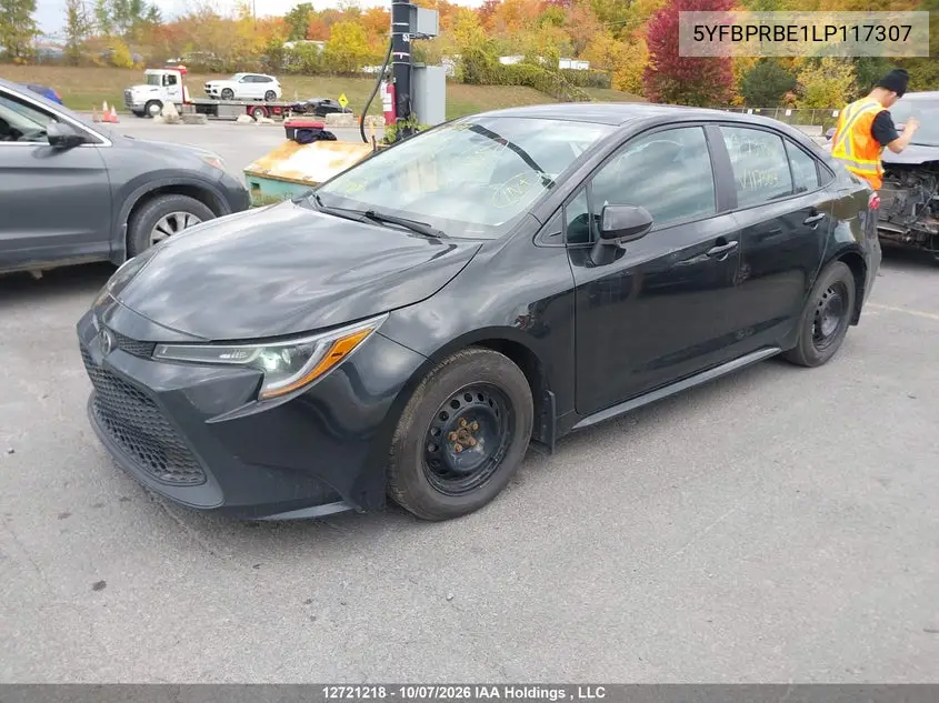 2020 TOYOTA COROLLA VIN 5YFBPRBE1LP117307 — фото 2