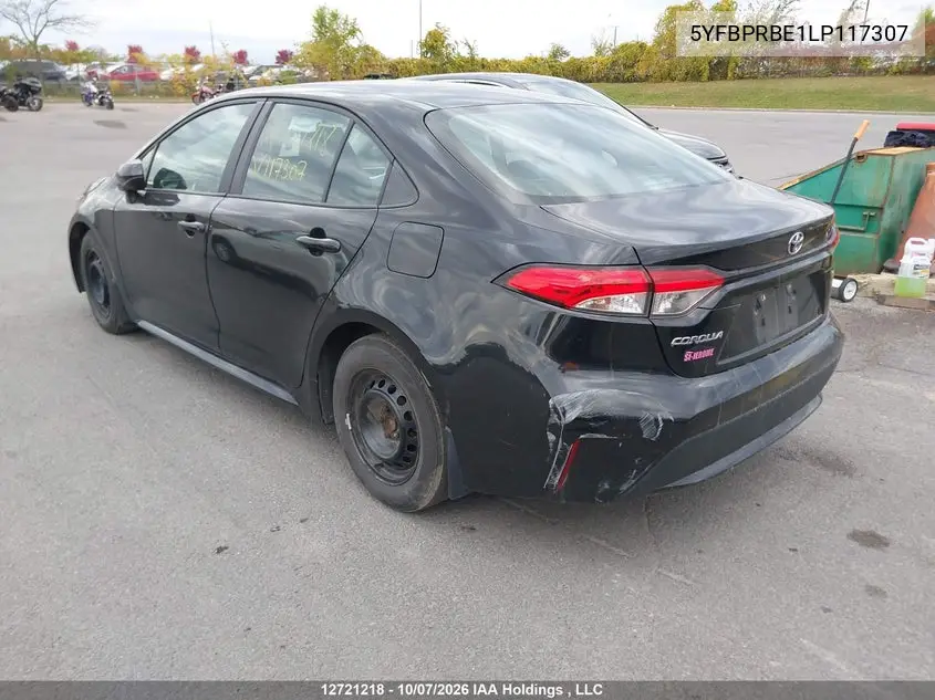 2020 TOYOTA COROLLA VIN 5YFBPRBE1LP117307 — фото 3