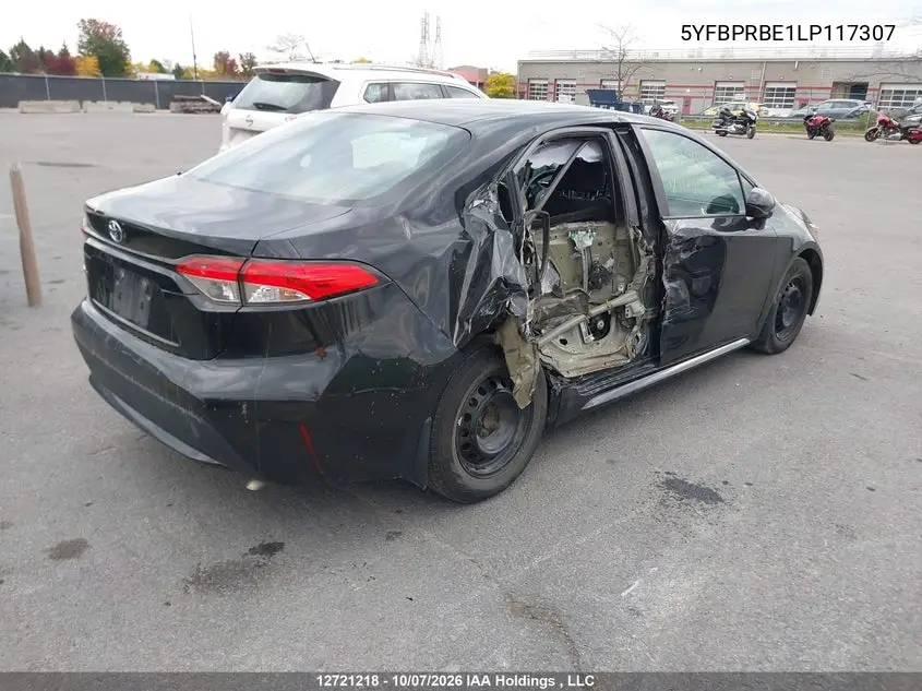 2020 TOYOTA COROLLA VIN 5YFBPRBE1LP117307 — фото 4