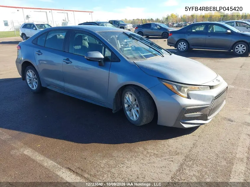 TOYOTA COROLLA 2020, VIN 5YFB4RBE8LP045420