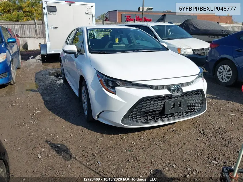 TOYOTA COROLLA 2020, VIN 5YFBPRBEXLP048777