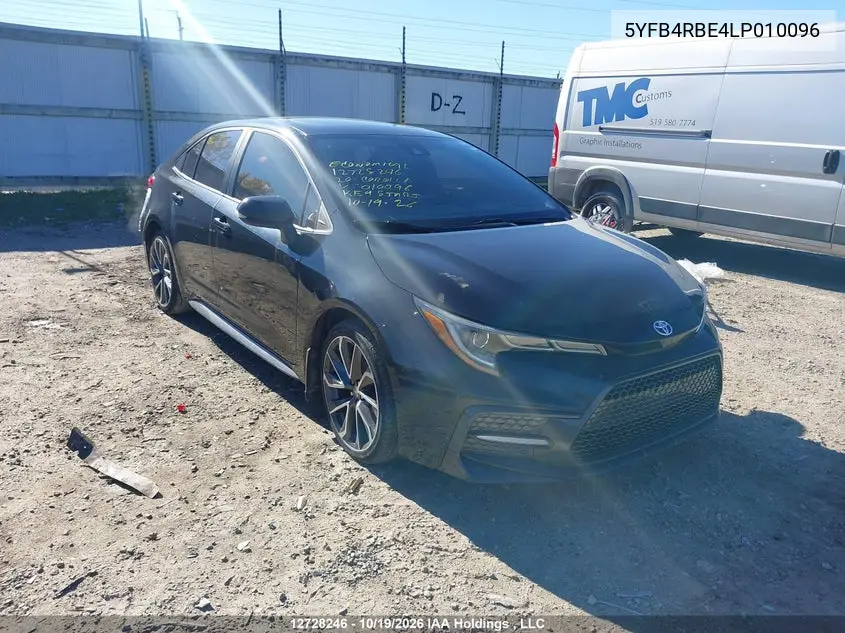 TOYOTA COROLLA 2020, VIN 5YFB4RBE4LP010096