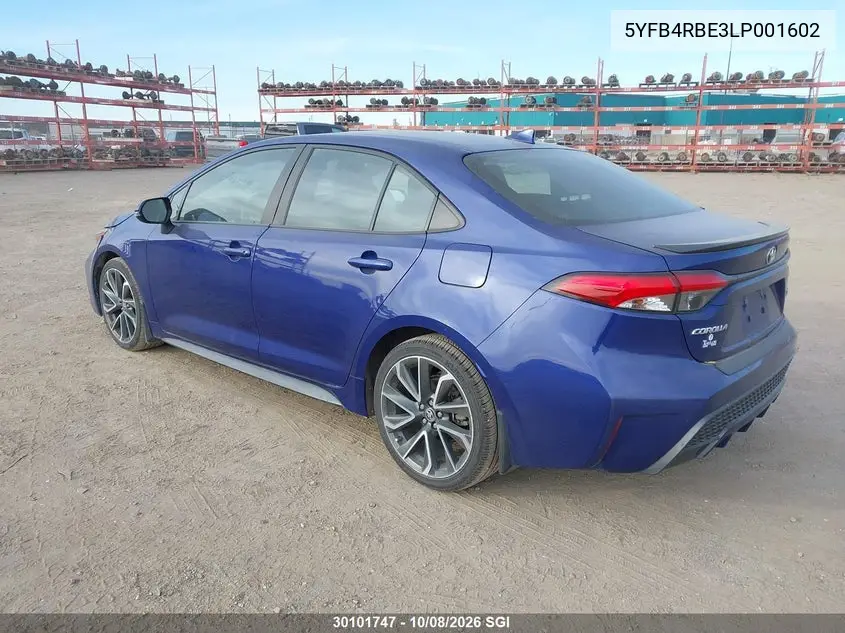 2020 TOYOTA COROLLA VIN 5YFB4RBE3LP001602 — фото 3