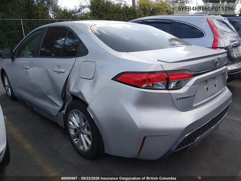 2020 TOYOTA COROLLA VIN 5YFB4RBE6LP011296 — фото 3