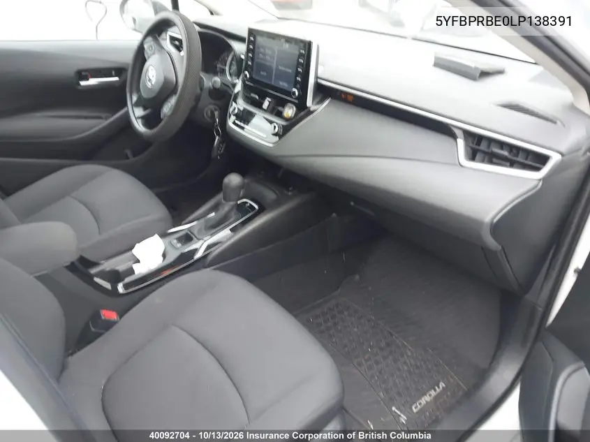 2020 TOYOTA COROLLA VIN 5YFBPRBE0LP138391 — фото 5