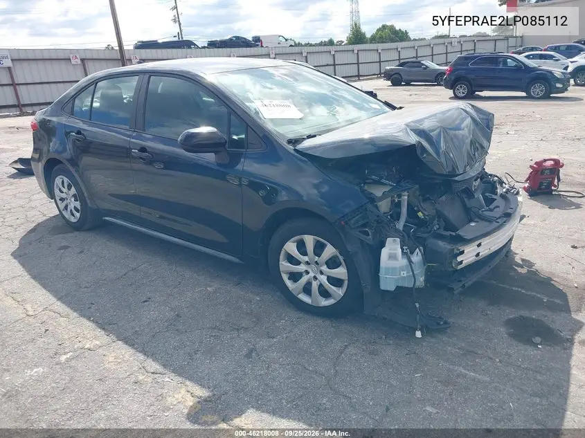 TOYOTA COROLLA 2020, VIN 5YFEPRAE2LP085112