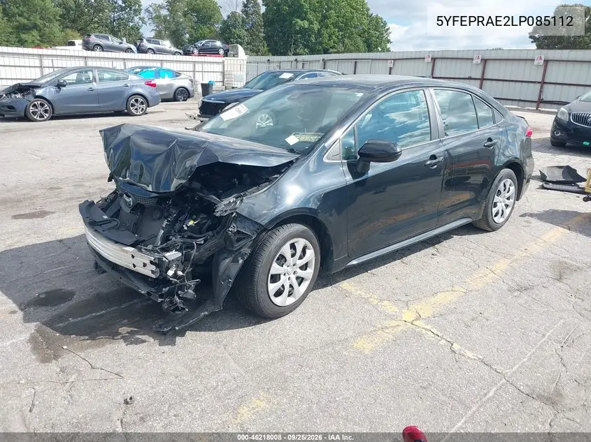 2020 TOYOTA COROLLA VIN 5YFEPRAE2LP085112 — фото 2