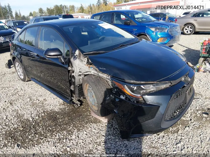 TOYOTA COROLLA 2020, VIN JTDEPRAEXLJ014471