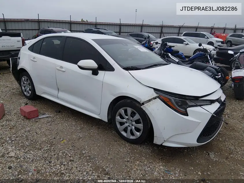 TOYOTA COROLLA 2020, VIN JTDEPRAE3LJ082286