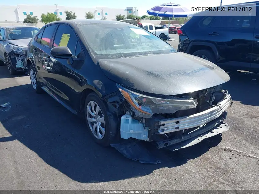 TOYOTA COROLLA 2020, VIN 5YFEPRAEXLP017012