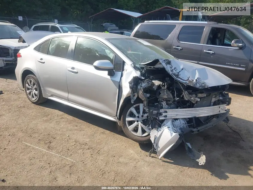 TOYOTA COROLLA 2020, VIN JTDEPRAE1LJ047634
