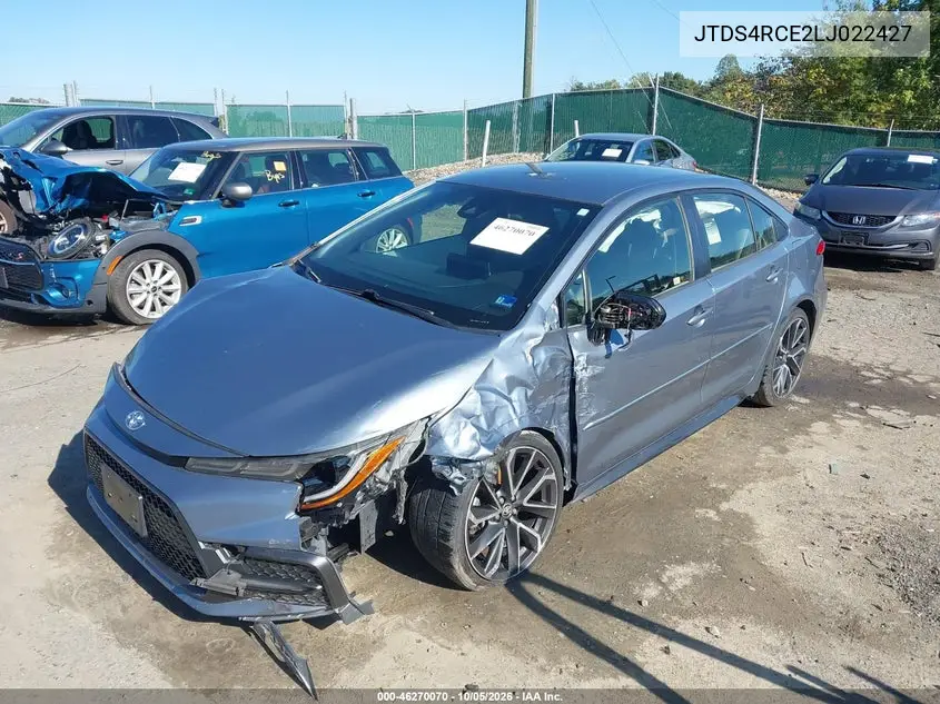 2020 TOYOTA COROLLA VIN JTDS4RCE2LJ022427 — фото 2