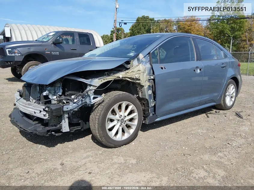 2020 TOYOTA COROLLA VIN 5YFFPRAE3LP013551 — фото 2
