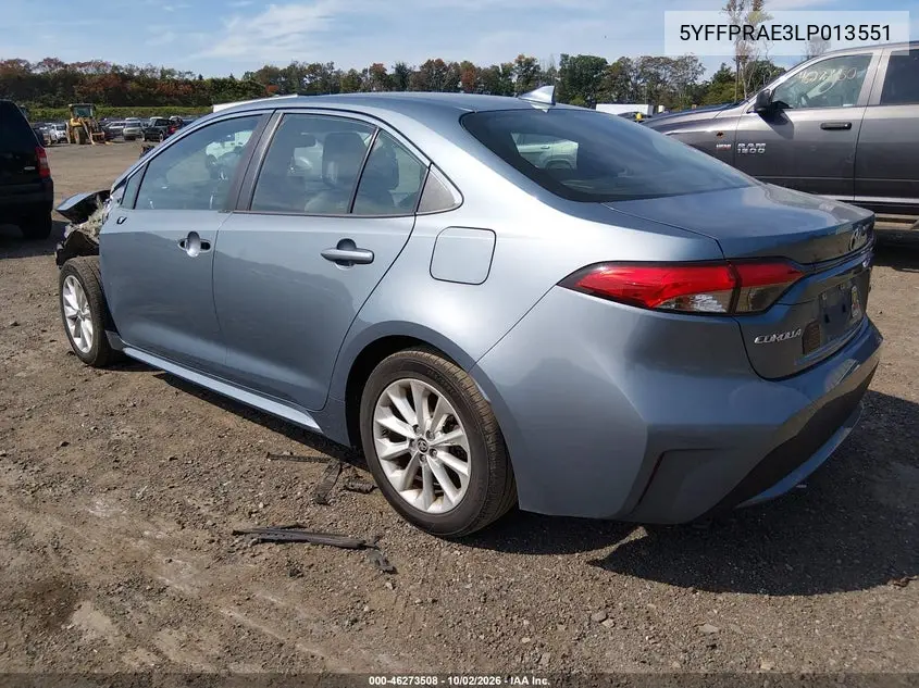 2020 TOYOTA COROLLA VIN 5YFFPRAE3LP013551 — фото 3