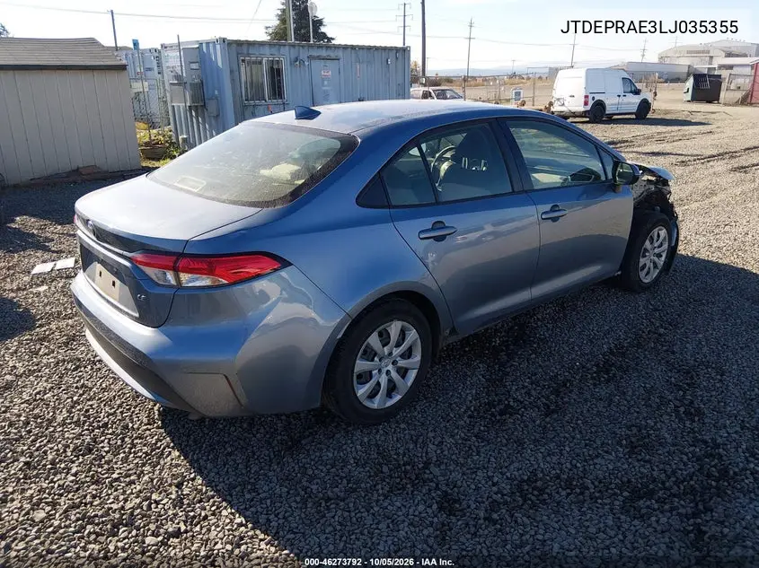 2020 TOYOTA COROLLA VIN JTDEPRAE3LJ035355 — фото 4
