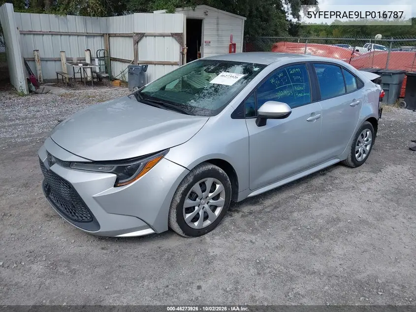 2020 TOYOTA COROLLA VIN 5YFEPRAE9LP016787 — фото 2