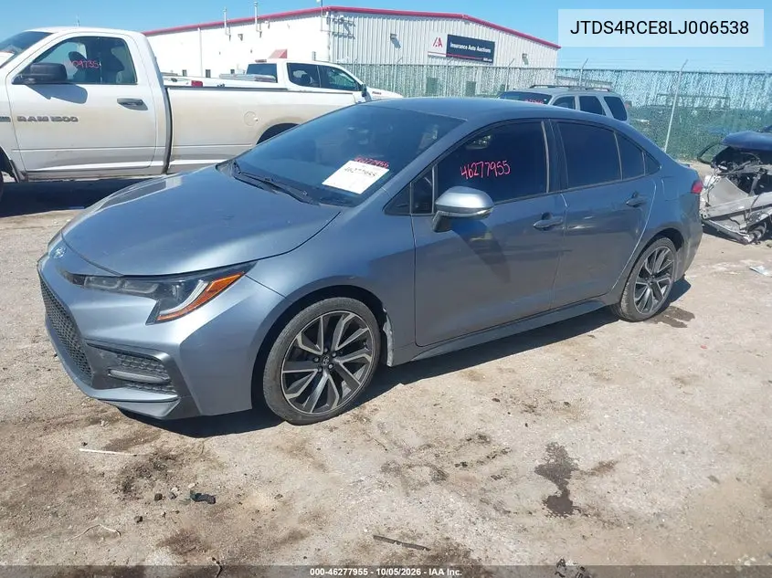 2020 TOYOTA COROLLA VIN JTDS4RCE8LJ006538 — фото 2