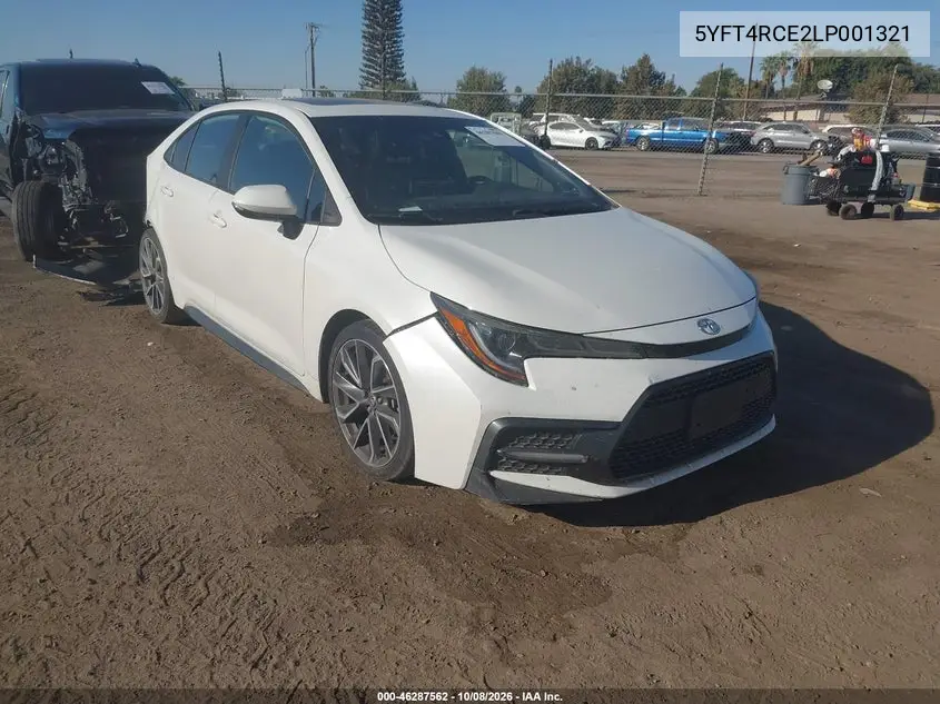 TOYOTA COROLLA 2020, VIN 5YFT4RCE2LP001321