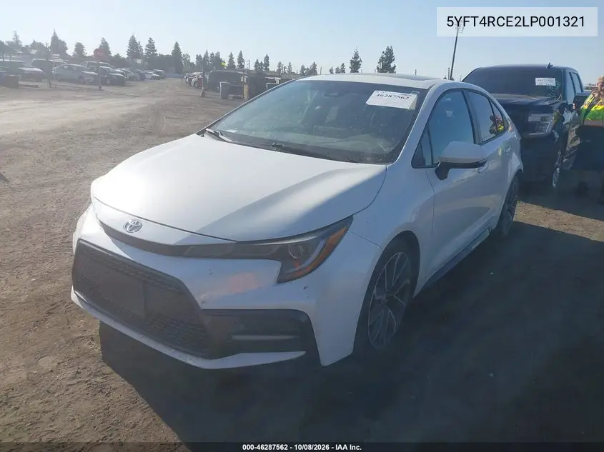 2020 TOYOTA COROLLA VIN 5YFT4RCE2LP001321 — фото 2