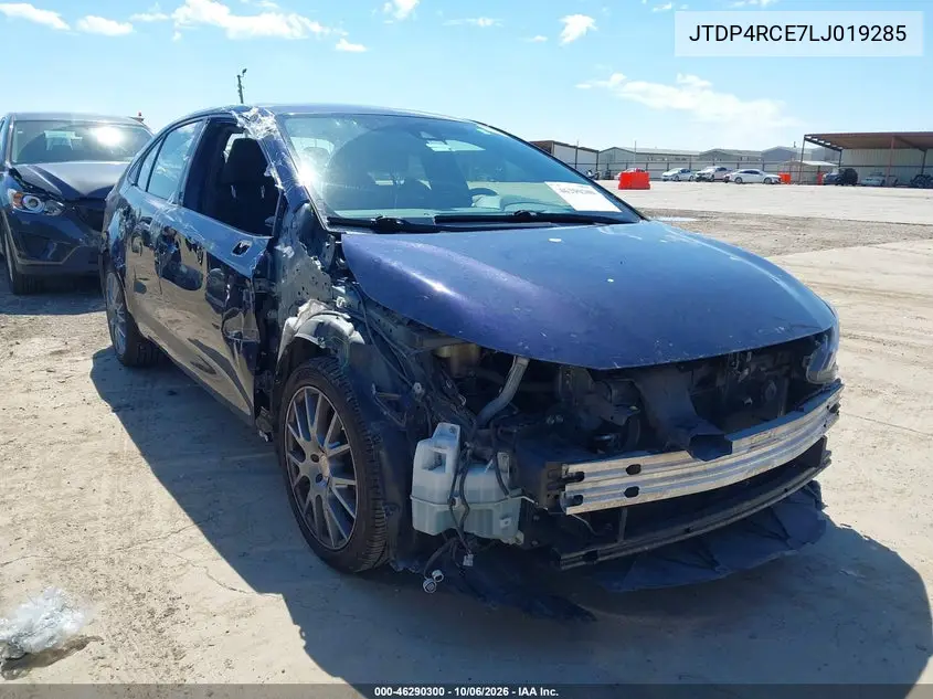 TOYOTA COROLLA 2020, VIN JTDP4RCE7LJ019285