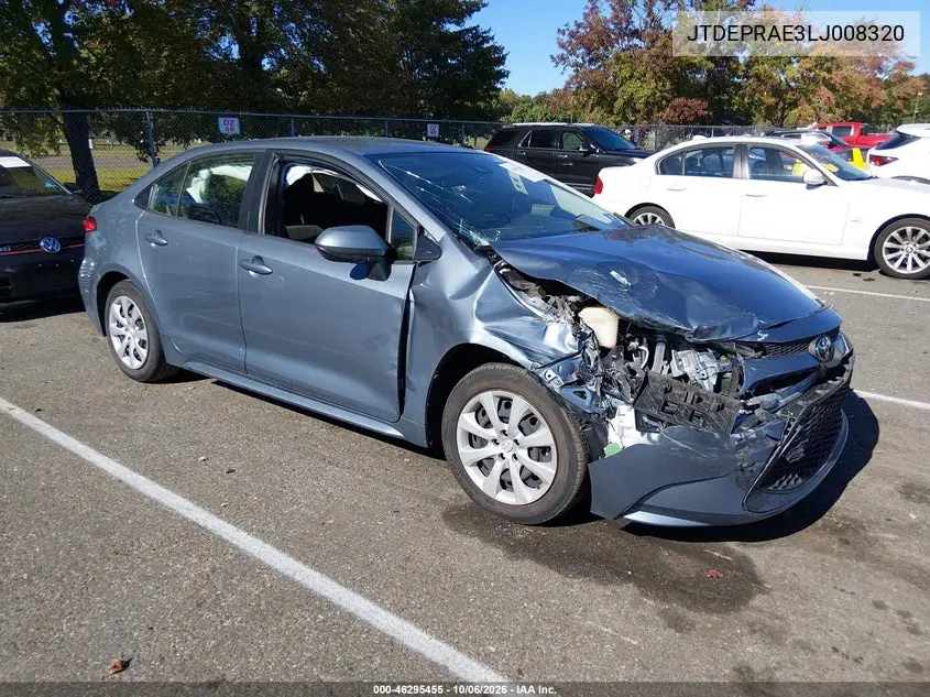TOYOTA COROLLA 2020, VIN JTDEPRAE3LJ008320