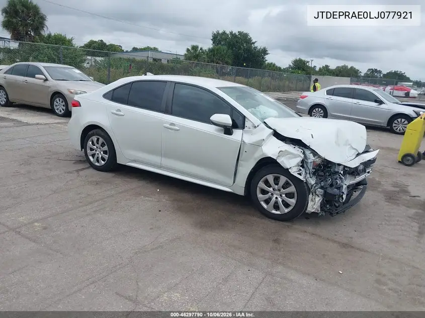 TOYOTA COROLLA 2020, VIN JTDEPRAE0LJ077921