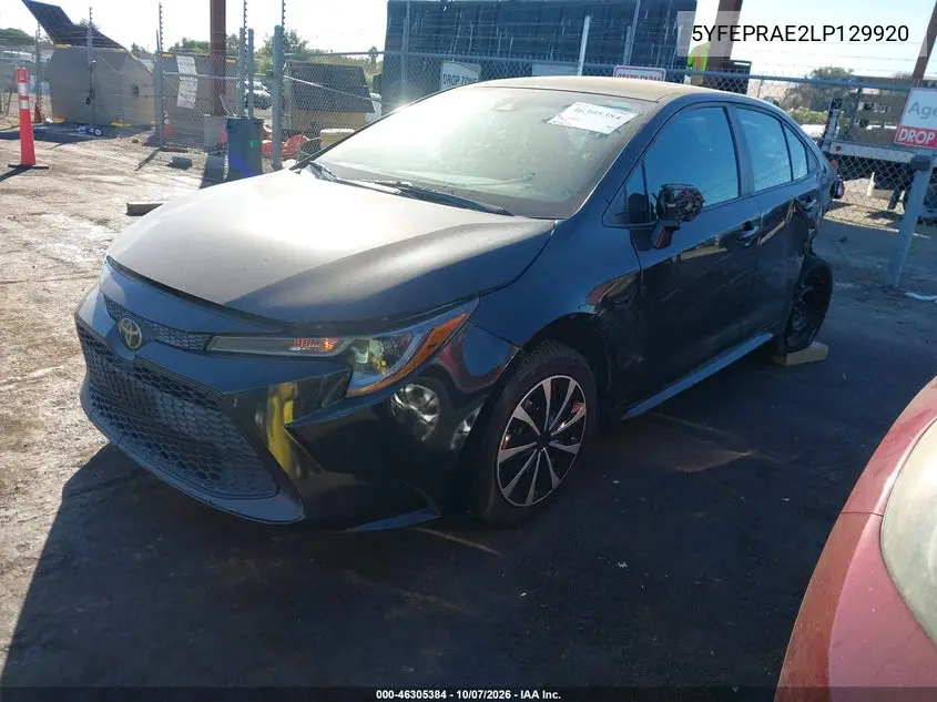 2020 TOYOTA COROLLA VIN 5YFEPRAE2LP129920 — фото 2