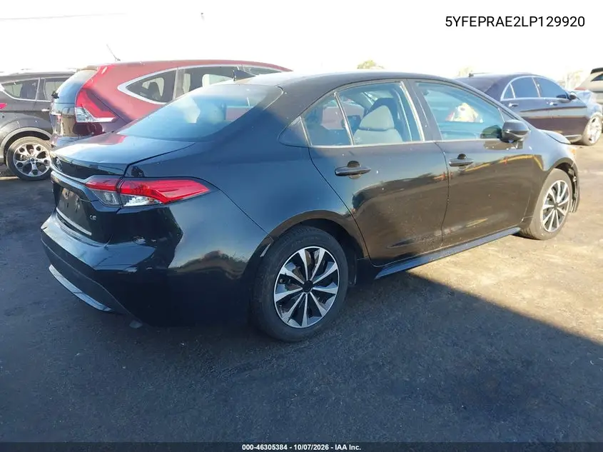 2020 TOYOTA COROLLA VIN 5YFEPRAE2LP129920 — фото 4