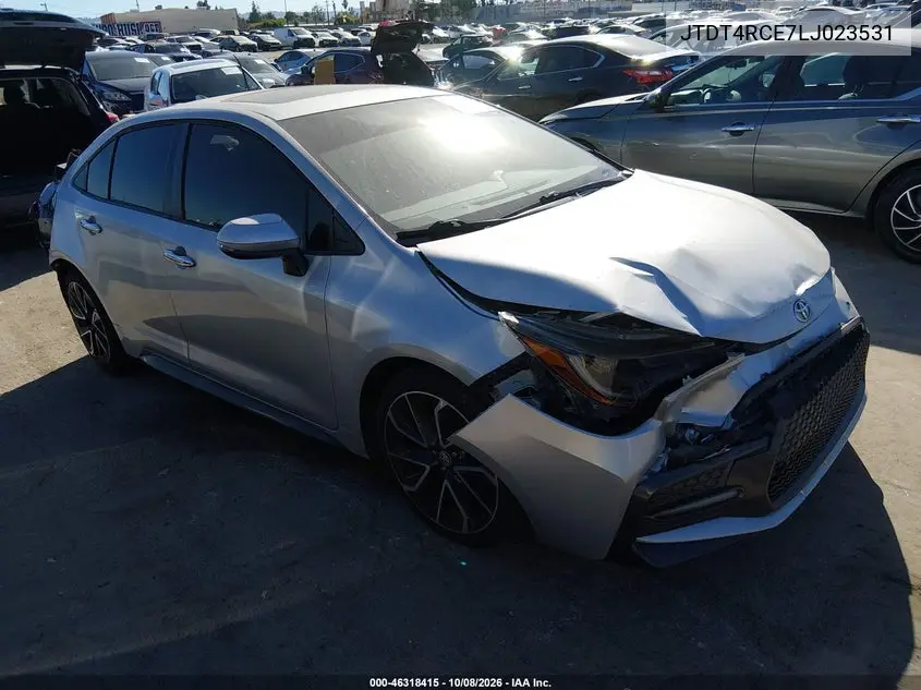 TOYOTA COROLLA 2020, VIN JTDT4RCE7LJ023531