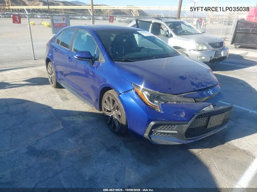 TOYOTA COROLLA 2020, VIN 5YFT4RCE1LP035038