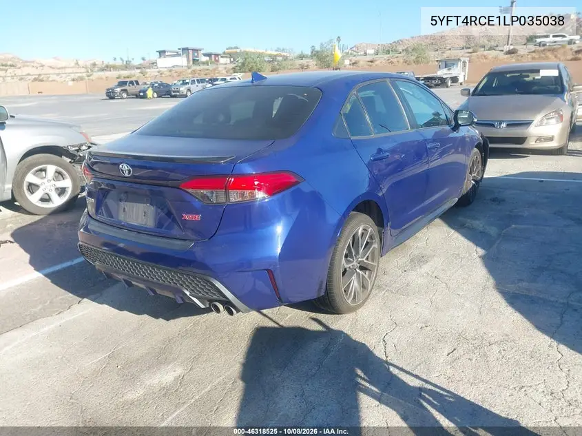 2020 TOYOTA COROLLA VIN 5YFT4RCE1LP035038 — фото 4