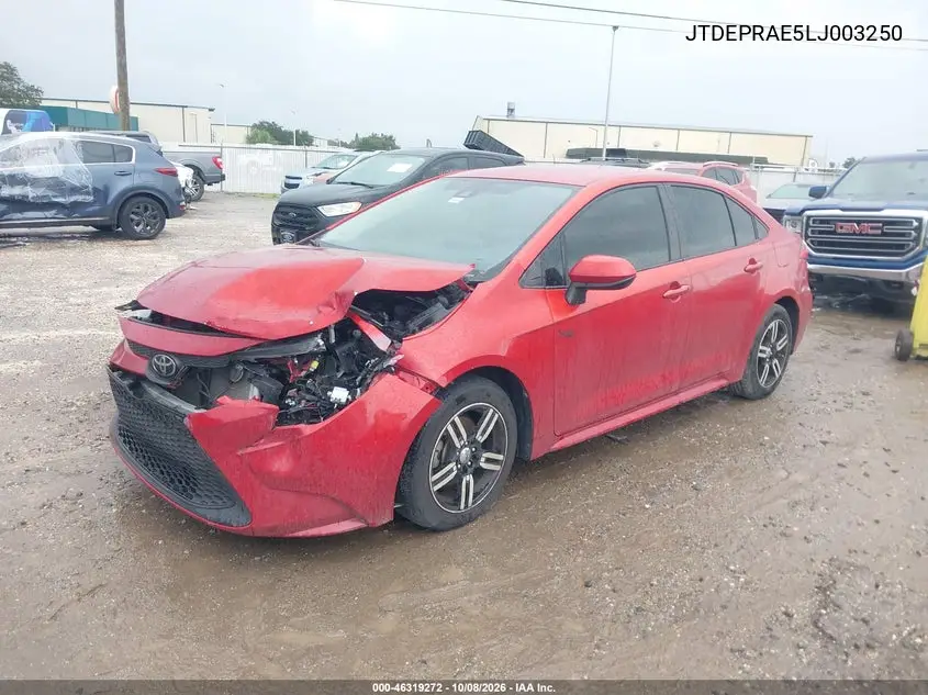2020 TOYOTA COROLLA VIN JTDEPRAE5LJ003250 — фото 2