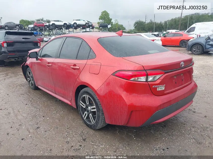 2020 TOYOTA COROLLA VIN JTDEPRAE5LJ003250 — фото 3
