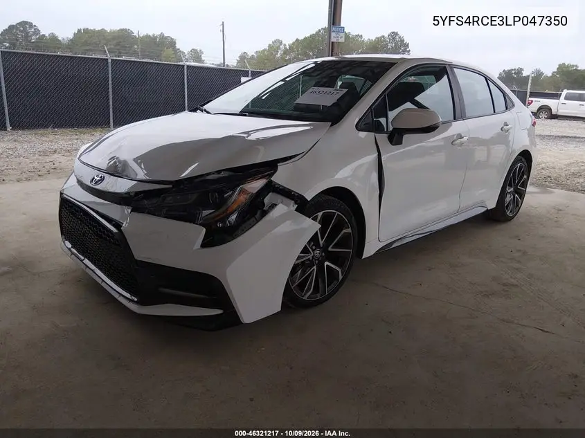 2020 TOYOTA COROLLA VIN 5YFS4RCE3LP047350 — фото 2