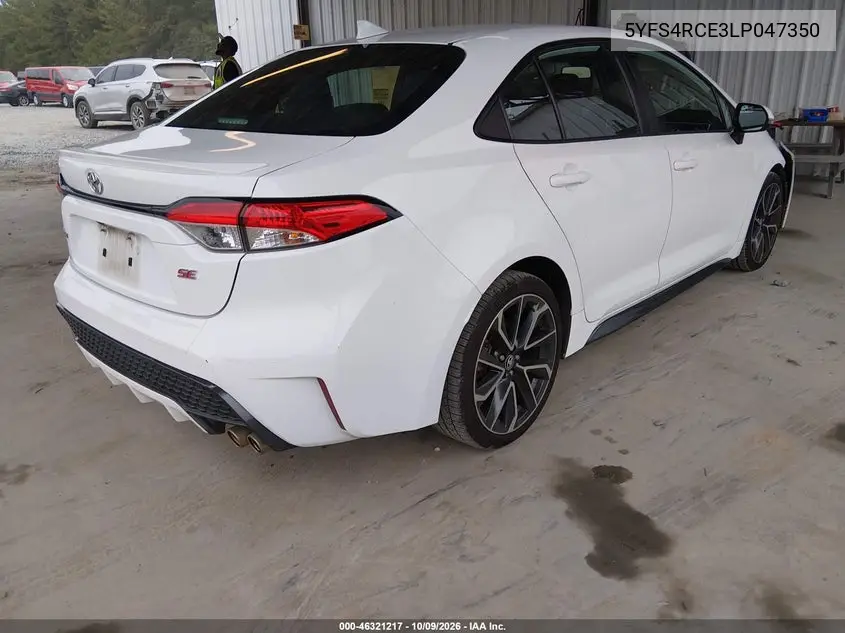2020 TOYOTA COROLLA VIN 5YFS4RCE3LP047350 — фото 4