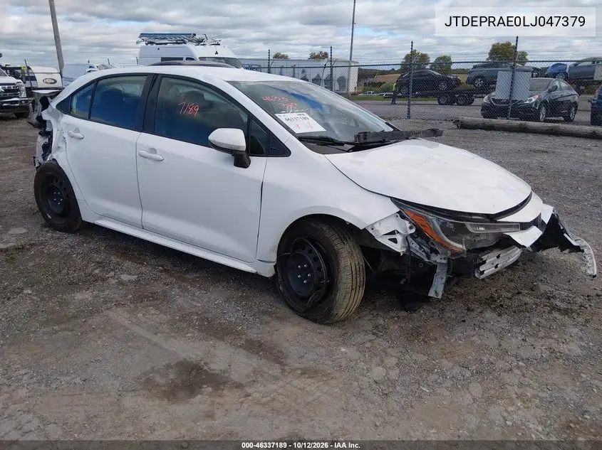 TOYOTA COROLLA 2020, VIN JTDEPRAE0LJ047379