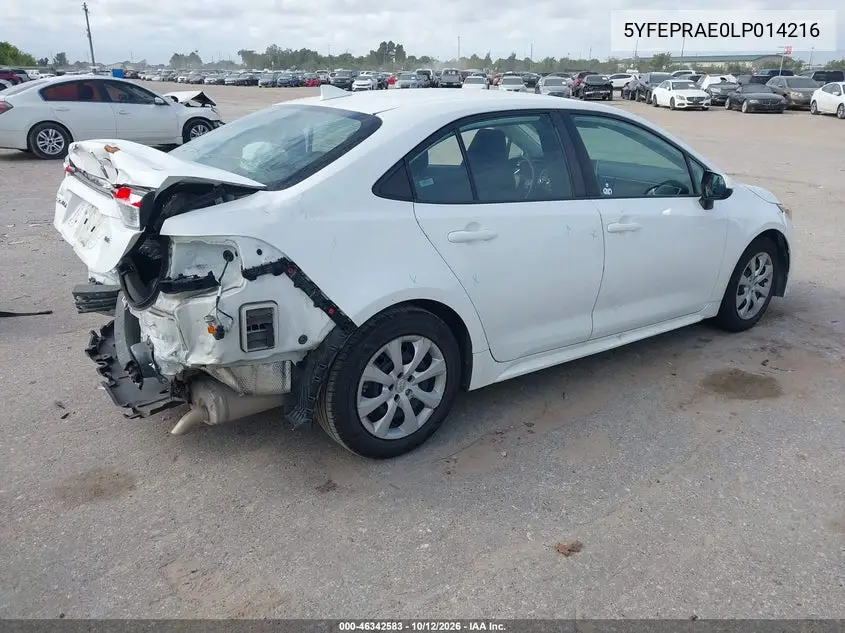 2020 TOYOTA COROLLA VIN 5YFEPRAE0LP014216 — фото 4