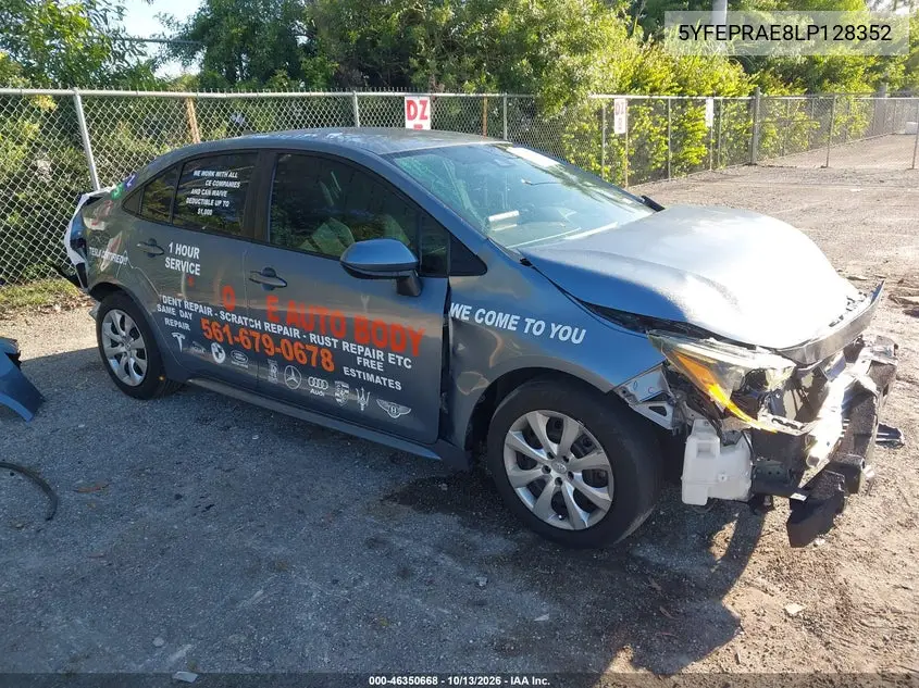 TOYOTA COROLLA 2020, VIN 5YFEPRAE8LP128352