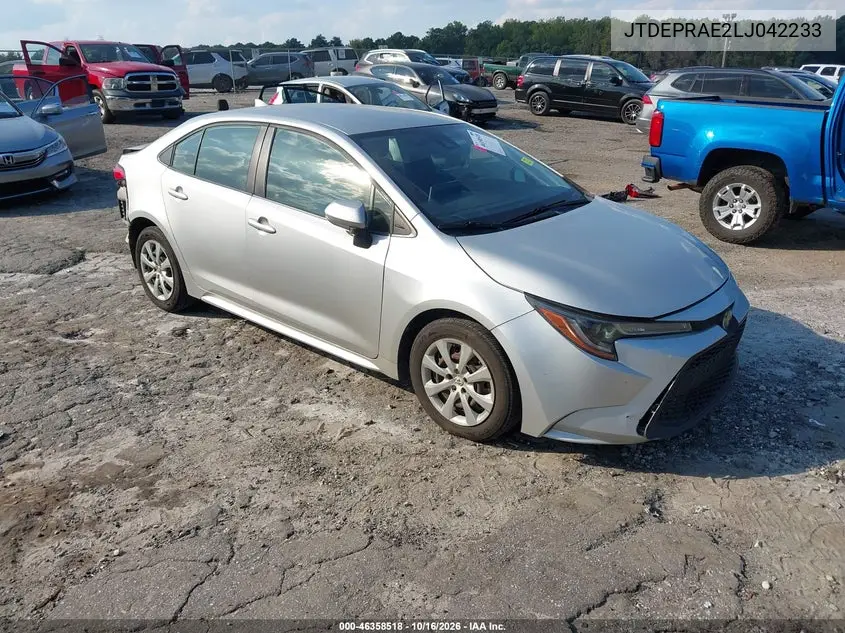 TOYOTA COROLLA 2020, VIN JTDEPRAE2LJ042233