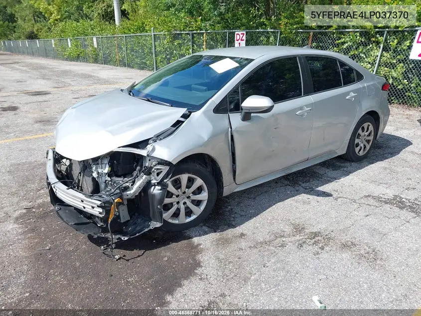 2020 TOYOTA COROLLA VIN 5YFEPRAE4LP037370 — фото 2