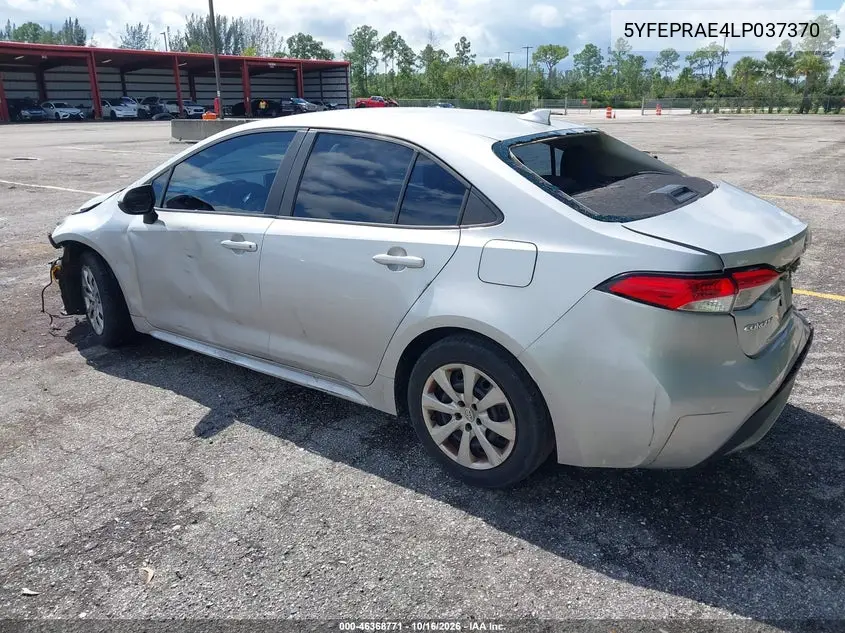 2020 TOYOTA COROLLA VIN 5YFEPRAE4LP037370 — фото 3