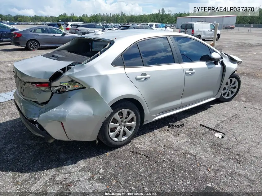 2020 TOYOTA COROLLA VIN 5YFEPRAE4LP037370 — фото 4