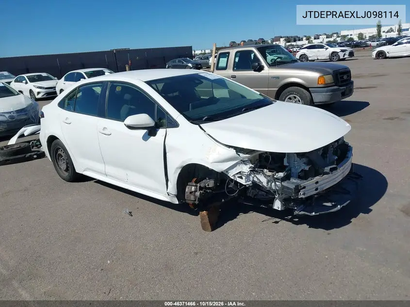 TOYOTA COROLLA 2020, VIN JTDEPRAEXLJ098114