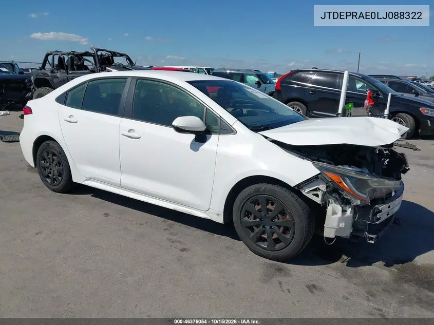 TOYOTA COROLLA 2020, VIN JTDEPRAE0LJ088322