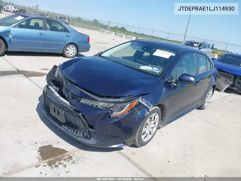 2020 TOYOTA COROLLA VIN JTDEPRAE1LJ114930 — фото 2