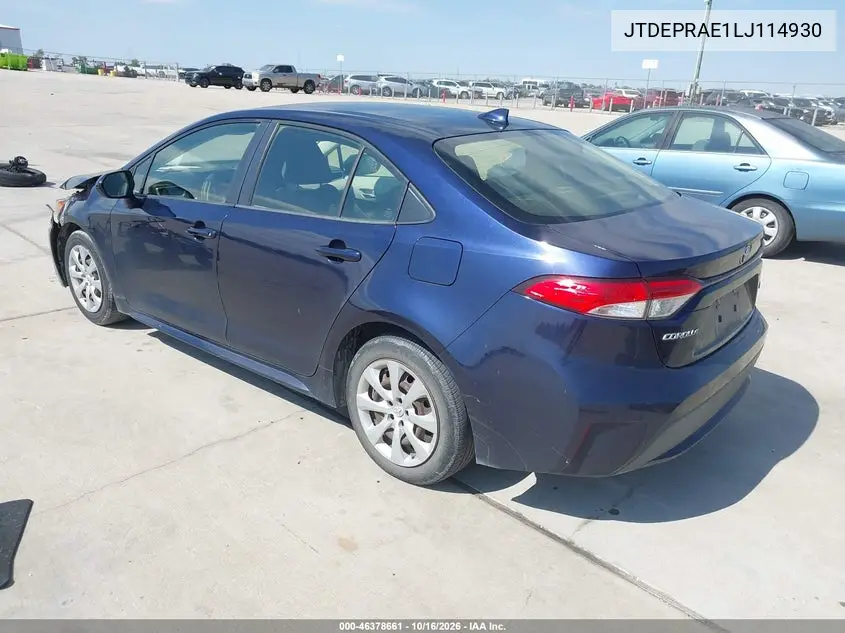 2020 TOYOTA COROLLA VIN JTDEPRAE1LJ114930 — фото 3