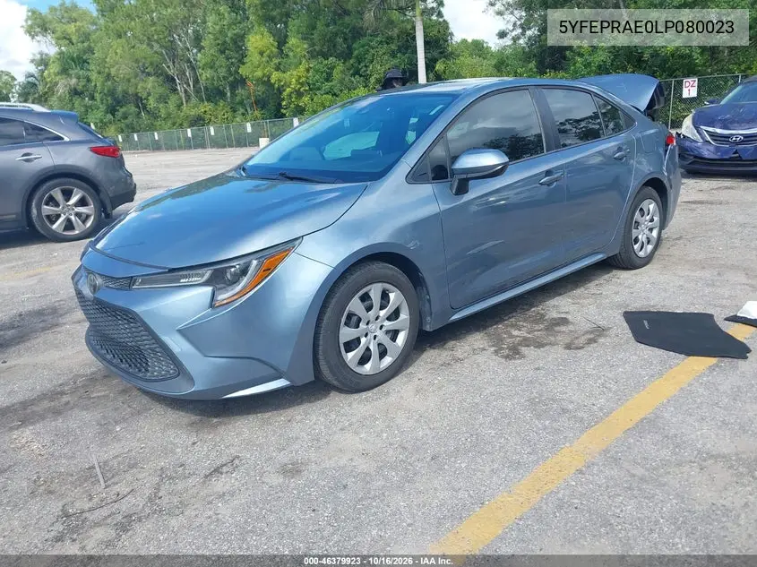 2020 TOYOTA COROLLA VIN 5YFEPRAE0LP080023 — фото 2